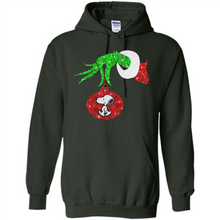 Load image into Gallery viewer, Glitter Grinch monogram ornament Snoopy