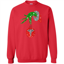 Load image into Gallery viewer, Grinch Hand holding Nurse ornament Christmas (1)