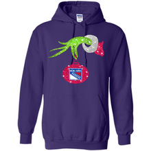 Load image into Gallery viewer, Grinch hand holding New York Rangers Glitter Christmas