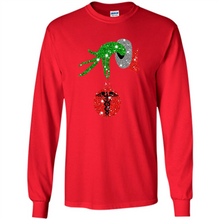 Load image into Gallery viewer, Grinch Hand holding Nurse ornament Christmas
