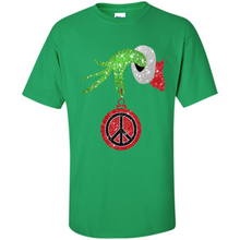 Load image into Gallery viewer, Grinch Hand holding peace sign ornament