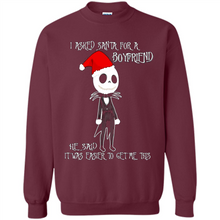 Load image into Gallery viewer, I Asked Santa For A Boyfriend Jack Skellington Christmas sweater