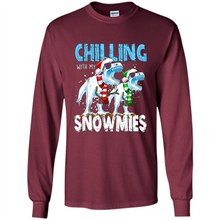 Load image into Gallery viewer, T-Rex Dinosaurs Chilling With My Snowmies Christmas