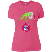 Load image into Gallery viewer, Grinch hand holding New York Rangers Glitter Christmas