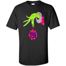 Load image into Gallery viewer, Grinch hand holding New York Giants Glitter Christmas