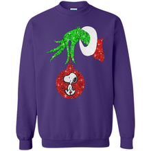 Load image into Gallery viewer, Glitter Grinch monogram ornament Snoopy