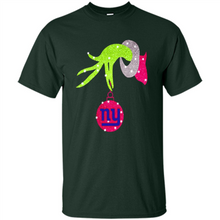 Load image into Gallery viewer, Grinch hand holding New York Giants Glitter Christmas