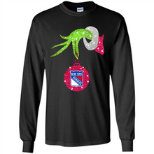 Load image into Gallery viewer, Grinch hand holding New York Rangers Glitter Christmas