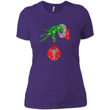 Load image into Gallery viewer, Grinch Hand holding Nurse ornament Christmas (1)