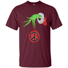 Load image into Gallery viewer, Grinch Hand holding peace sign ornament