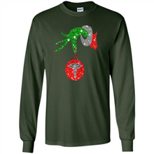 Load image into Gallery viewer, Grinch Hand holding Nurse ornament Christmas (1)