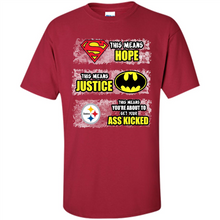 Load image into Gallery viewer, PITTSBURGH STEELERS SUPERMAN MEANS HOPE BATMAN