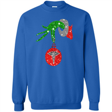 Load image into Gallery viewer, Grinch Hand holding Nurse ornament Christmas (1)