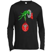 Load image into Gallery viewer, Grinch Hand holding Nurse ornament Christmas (1)