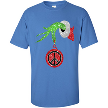 Load image into Gallery viewer, Grinch Hand holding peace sign ornament