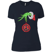 Load image into Gallery viewer, Grinch Hand holding peace sign ornament