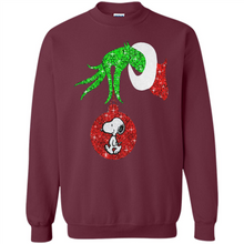Load image into Gallery viewer, Glitter Grinch monogram ornament Snoopy