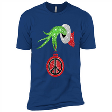 Load image into Gallery viewer, Grinch Hand holding peace sign ornament