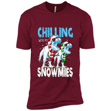 Load image into Gallery viewer, T-Rex Dinosaurs Chilling With My Snowmies Christmas