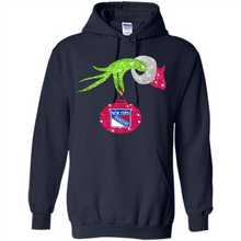 Load image into Gallery viewer, Grinch hand holding New York Rangers Glitter Christmas