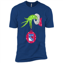 Load image into Gallery viewer, Grinch hand holding New York Rangers Glitter Christmas