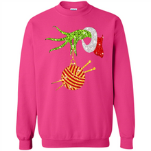 Load image into Gallery viewer, Grinch Hand Holding Ball Of Wool And Knitting Needles Christmas