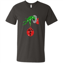 Load image into Gallery viewer, Grinch Hand holding Nurse ornament Christmas