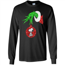 Load image into Gallery viewer, Glitter Grinch monogram ornament Snoopy