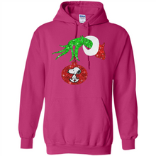 Load image into Gallery viewer, Glitter Grinch monogram ornament Snoopy