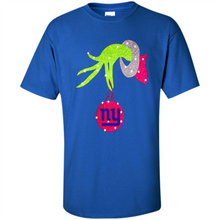 Load image into Gallery viewer, Grinch hand holding New York Giants Glitter Christmas