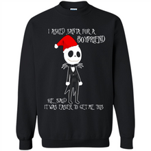 Load image into Gallery viewer, I Asked Santa For A Boyfriend Jack Skellington Christmas sweater