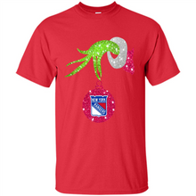 Load image into Gallery viewer, Grinch hand holding New York Rangers Glitter Christmas