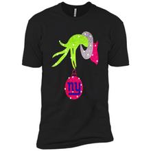 Load image into Gallery viewer, Grinch hand holding New York Giants Glitter Christmas