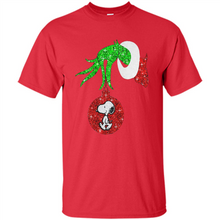 Load image into Gallery viewer, Glitter Grinch monogram ornament Snoopy