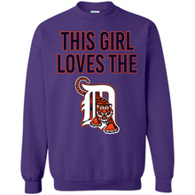 Load image into Gallery viewer, This girl loves the Detroit Tigers team shirt Sweatshirt DORABLE SHIRT
