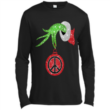 Load image into Gallery viewer, Grinch Hand holding peace sign ornament