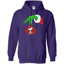 Load image into Gallery viewer, Glitter Grinch monogram ornament Snoopy