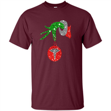 Load image into Gallery viewer, Grinch Hand holding Nurse ornament Christmas (1)