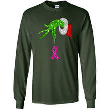 Load image into Gallery viewer, Grinch Hand Holding Breast Cancer Awareness Christmas