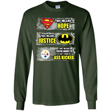 Load image into Gallery viewer, PITTSBURGH STEELERS SUPERMAN MEANS HOPE BATMAN