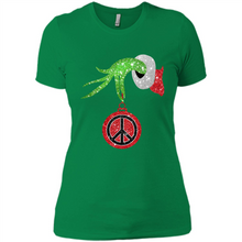 Load image into Gallery viewer, Grinch Hand holding peace sign ornament