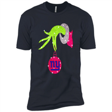Load image into Gallery viewer, Grinch hand holding New York Giants Glitter Christmas