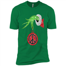 Load image into Gallery viewer, Grinch Hand holding peace sign ornament