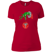 Load image into Gallery viewer, Grinch Hand holding Nurse ornament Christmas (1)