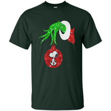 Load image into Gallery viewer, Glitter Grinch monogram ornament Snoopy