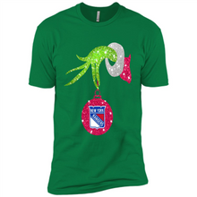 Load image into Gallery viewer, Grinch hand holding New York Rangers Glitter Christmas