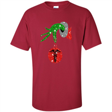 Load image into Gallery viewer, Grinch Hand holding Nurse ornament Christmas