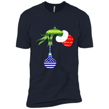 Load image into Gallery viewer, Grinch Holding American Flag ornament Christmas