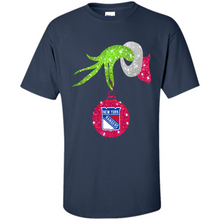 Load image into Gallery viewer, Grinch hand holding New York Rangers Glitter Christmas
