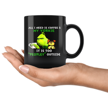 Load image into Gallery viewer, TL Grinch All I need is coffee and my Yorkie M1097 BLUE KISS